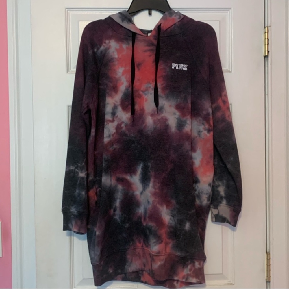 PINK Tie-Dye Hoodie dress